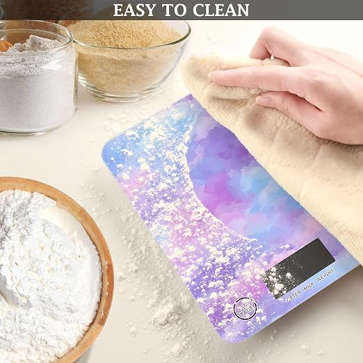 Food Scale Kitchen Scale Food Weight Scales Digital Weight Grams and Ounces Small Electronic Food Scale for Baking Cooking Pink Purple Blue Gradient