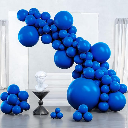 PartyWoo Royal Blue Balloons 127pcs Different Sizes Pack of 36 18 12 10 5 Inch Dark Blue Balloon Arch Kit for Baby Shower Gender Reveal Graduation Under The Sea Birthday Party Decorations Blue-Y59