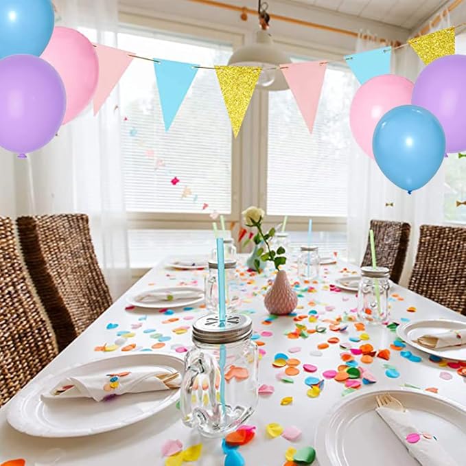 Pastel Pink Purple Blue Balloon Garland Arch Kit - Pastel Blue and Pink Balloons Macaron Balloons for Birthday Baby Shower Gender Reveal Baptism Wedding Party Decorations