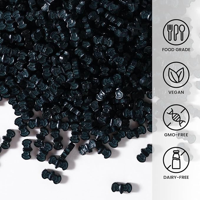 Black Bats Sprinkles for Cake Decorating, 3.52oz Edible Halloween Sprinkles for Cupcake Toppers Baking Cookie Halloween Party Supplies Birthday Celebrations