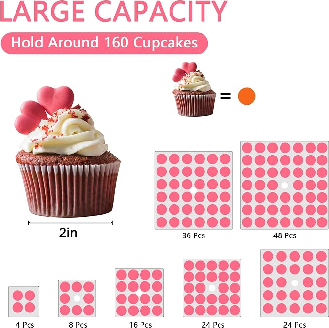 weddingwish Cupcake Stand, 7 Tier Square Cupcake Stand for 160 Cupcakes, Acrylic Cupcake Tower Stand, Large Cupcake Display Stands, Tiered Cupcake Holder Stand for Birthday, Party, Baby Shower