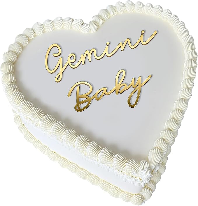 Gemini Cake Topper – Zodiac Birthday Decoration for Gemini Season, Horoscope Party Supplies for Baby or Adult Birthday (gemini baby golden)