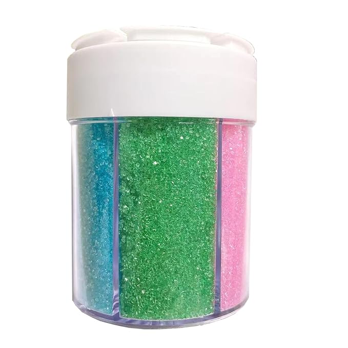 Sentovac 6 Cell Pastel Sanding Sugar Sprinkles Edible for Cake Decorating Fancy Sprinkles Cake Topper Cupcake Cookie Baking Decorations Supplies（Purple Yellow Green Pink Blue lavender）