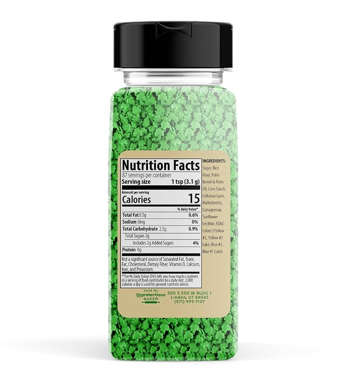 Unpretentious Shamrock Sprinkles, 2 Cups, Vibrant & Colorful, St. Patrick's Day, Dessert Decoration