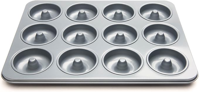 Fox Run Non-Stick Mini Donut Pan, 12-Cavity Mini Donut Mold, Makes 2" Bite Sized Donuts