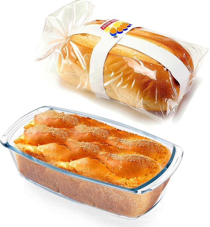 Glass Loaf Pans for Baking Bread with Lids 2 Set - 1.9 Qt Glass Loaf Pan | Oven, Dishwasher, Fridge, Freezer & Microwave Safe, Bread Pan Suit for Lasagna, Meatloaf, Banana