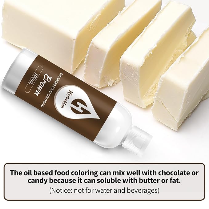 Brown Oil Based Food Coloring for Chocolate – Herbeklab 100ml Professional Concentrated Oil Food Dye for Candy Melts, Chocolate, Cake Pops, Strawberries & Baking