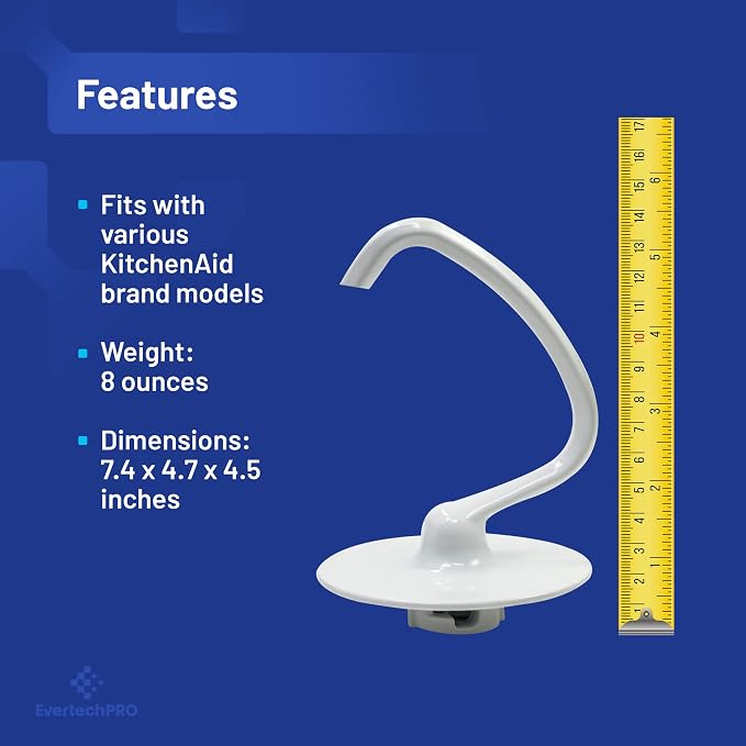 K45DH Dough Hook for KitchenAid KSM90 and K45