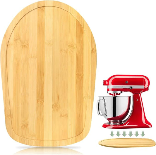 Mixer Slider Compatible with 4.5-5 QT Kitchen Aid Stand Mixers, Kitchen Countertop Storage Mover Sliding Caddy Mixer Slider Mat for Kitchen Aid Stand Mixer Accessories Attachment (Bamboo - Natura)