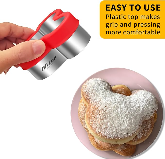 ALLTOP Mouse Cookie Cutters & Biscuit Cutter Set – Durable Stainless Steel, Food Grade, with Safety Covers for Baking and DIY Fun