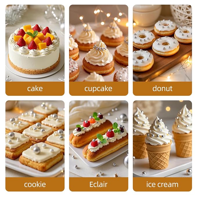 Silver Pearl Sprinkles,Edible Pearl Sugar Sprinkle for Cake Decorating,130g/4.58oz Mix Size,Festival Baking Edible Cake Decorations,Cupcake Toppers,Cookie Decorating Donuts Ice Cream Toppings,Wedding Birthday Party Supplies
