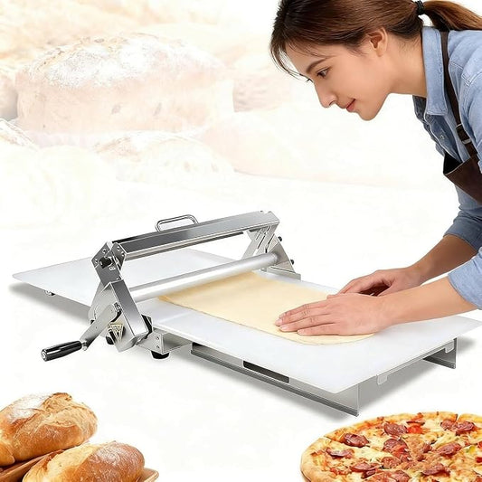 Croissant Dough Laminator, Commercial Dough Roller Sheeter, Dough Machine Thickness Adjustable 0-25mm, Stainless Steel, Table Top Croissants Fondant Pizza Pastry Sheeter Machine Type300