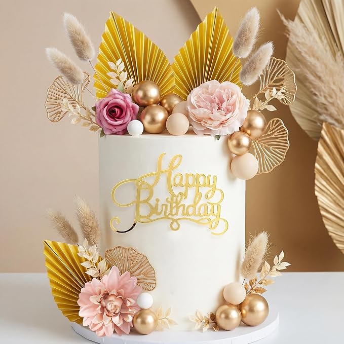 27Pcs Bohemian Cake Decoration Bohemian Cake Topper for Birthday Party Supplies