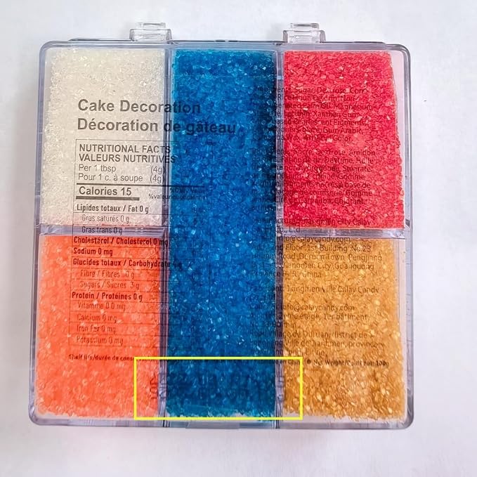 HeDeon&Rles Edible Patriotic Sanding Sugar Crystals Red White Blue Gold Orange Sparkling Sugar Crystals for Baking Icing Cookie Pancake Cake Toppers Independence Day Halloween Christmas Supplies