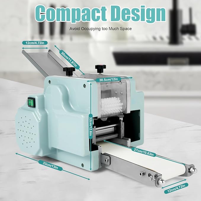 Dumpling Skin Maker Electric Dumpling Maker Machine, Automatic Wrapper Maker Sheeter Wonton Dough Maker with Mold 50-60 Pieces/Minute, 110V 140W (8cm Round Shaped)