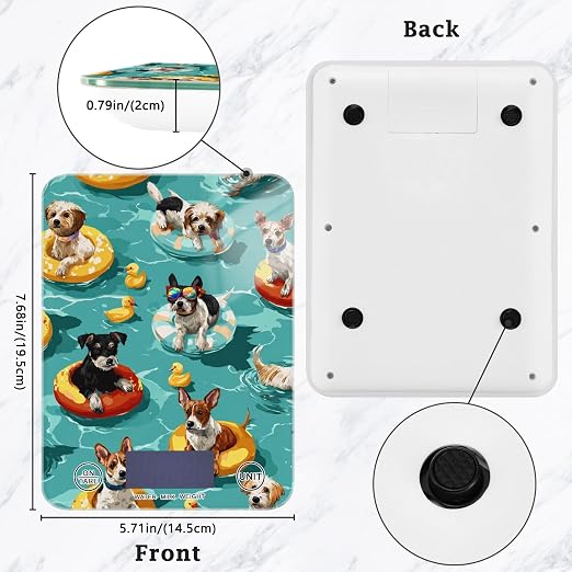 Food Scale Kitchen Scale Food Weight Scales Digital Weight Grams and Ounces Small Electronic Food Scale for Baking Cooking Teal Swimming Pool Dogs and Ducks