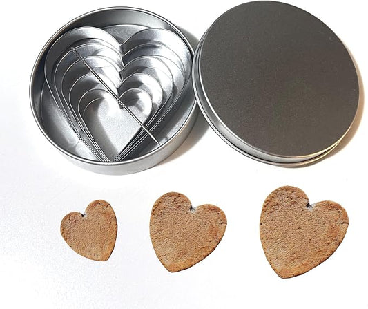 Heart Cookie Cutter Set of 5 - Stainless Steel Baking Molds for Valentines Day, Christmas, Birthdays | Dishwasher Safe Cookie Tools for Bakers