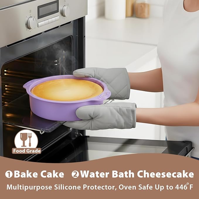 Springform Pan Set of 3 Leakproof Spring Form Pan for Cheesecake, Nonstick 4 7 9 Inch Cheesecake Pan with Silicone Protector, Springform Cheese Cake Pans Sets for Baking with 50Pcs Parchment Paper