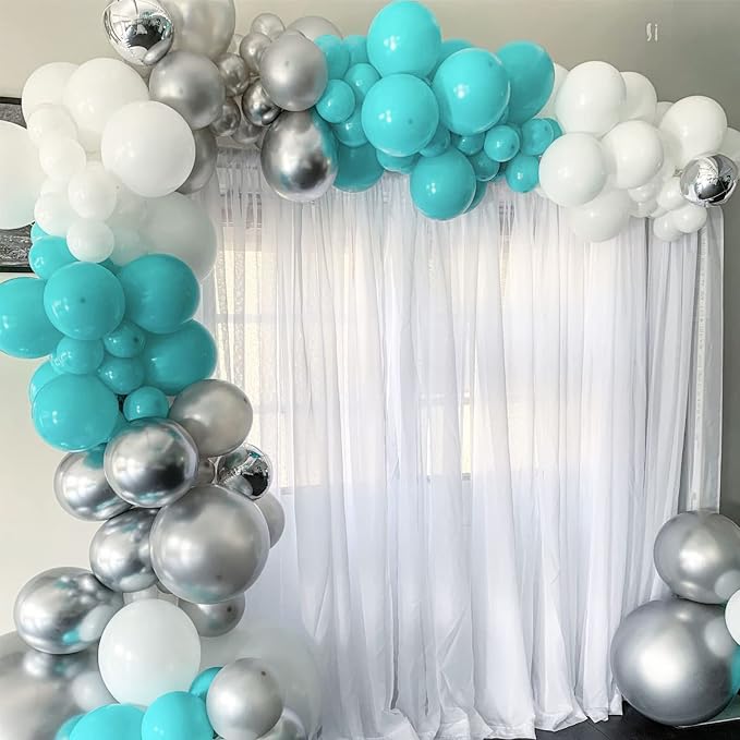 Voircoloria 130pcs Teal Balloons Different Sizes 18" 12" 10" 5" Turquoise Blue Balloons for Boys Girls Baby Shower Wedding Anniversary Graduation Engagements Birthday Party Decorations