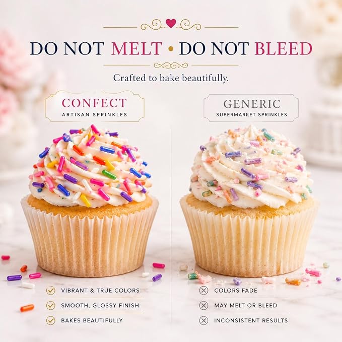 Confect Rainbow Sprinkles I Custom Blend Jimmes I Multicolor Decorative Toppings I Cake and Cupcake Decorative Topping | Vegan, Gluten-Free, Palm Oil-Free - 4.2oz (Rainbow Magic)
