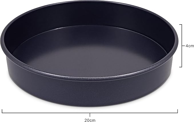 Zyliss E980195 Non-Stick Loose Base Round Sandwich Tin | 20cm/8in | Carbon Steel | Dark Blue | Cake Tin/Baking Tin/Bakeware/Cake Mould | Dishwasher Safe | 5 Year Guarantee
