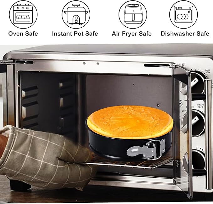 124Pcs Springform Pans Set, Round Square Cake Pans Sets, 7/9/10/11 Inch Cheesecake Pan with Removable Bottom and Cake Decorating Kit Supplies, Spring Form Pans for Baking