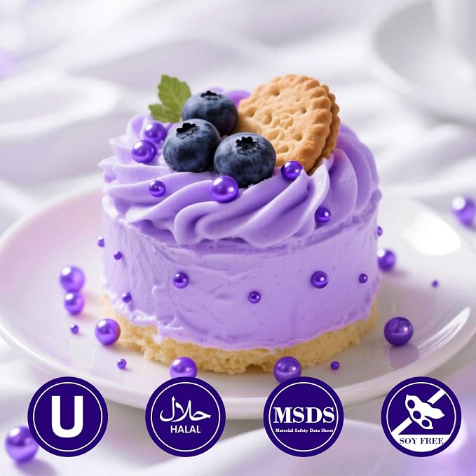 Dazzjoy Purple Pearl Sprinkles, 150g/5.29oz, Edible Purple Sprinkles for Cake Decorating, Cake Decoration & Cupcake Toppers, Cookies, Ice Cream, Wedding Party Valentines Supplies