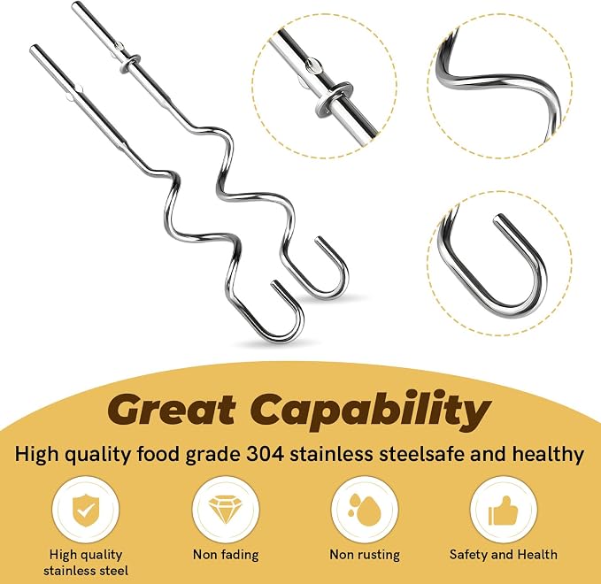 Dough Hook for Ninja Mixer, Power Mixer System (CI100 Series) for Ninja Blender Accessories CI100, CI101, CC105A, CI105BRN & CI101H1, Stainless Steel Foodi Accessories XSKDOUGHHK,1 Pack