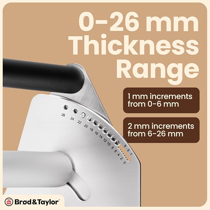 Brod & Taylor Countertop Dough Sheeter (with Carrying Case), Manual Operation, 0-26mm Adjustable Thickness for Faster & More Consistent Lamination