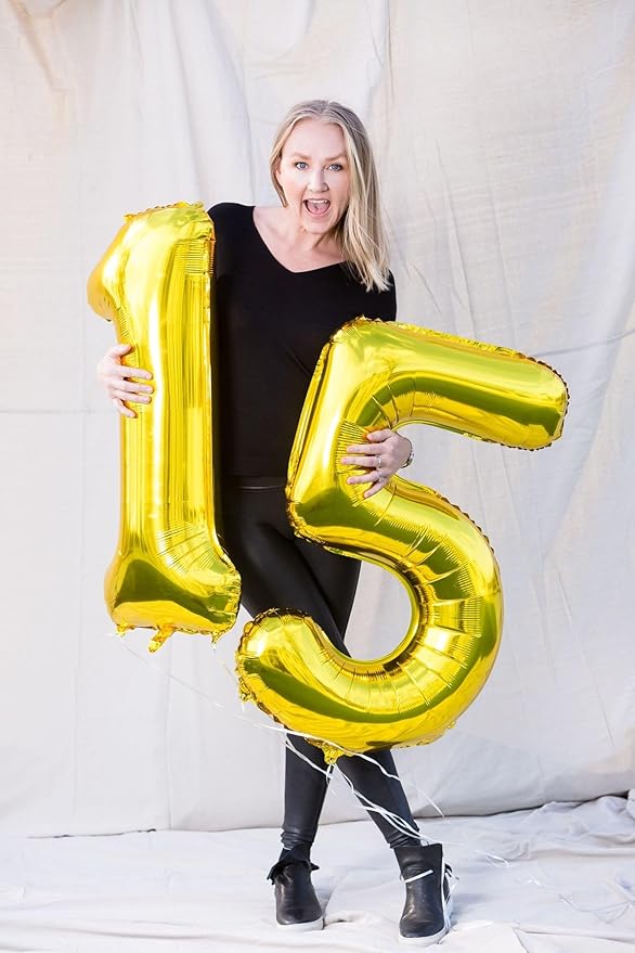 Gold Number 19 Balloon 40 inch, 19 Number Balloons, 19th Gold Birthday Decorations, 19 Year Old Girls Boys Golden Party Supplies