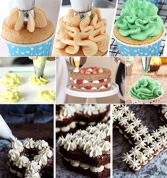 GOTOTOP Russian Piping Tips Set, 6 Pcs Russian Tips for Cake Decorating, Large Piping Tips Set Cake Icing Tips for Cookie Cupcake Decorating