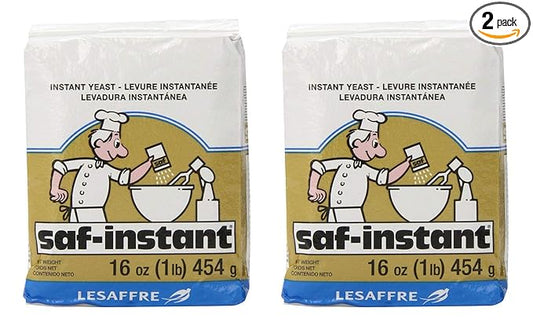 LeSaffre Saf-Instant Yeast, Gold, 1 Pound, (Pack of 2)