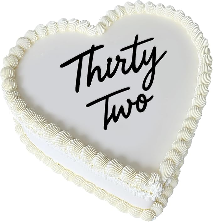 Thirty Two Cake Topper, Acrylic 32nd Birthday Cake Decoration for Birthday Party (thirty two)