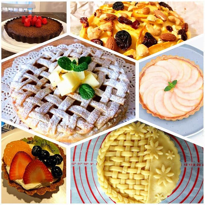4Pcs Nonstick Mini Tart Pans 4.8 Inch Round Tart Pan Quiche Pan Heavy Duty Fluted Side Tart Molds for Pies, Mousse Cakes, Dessert Baking