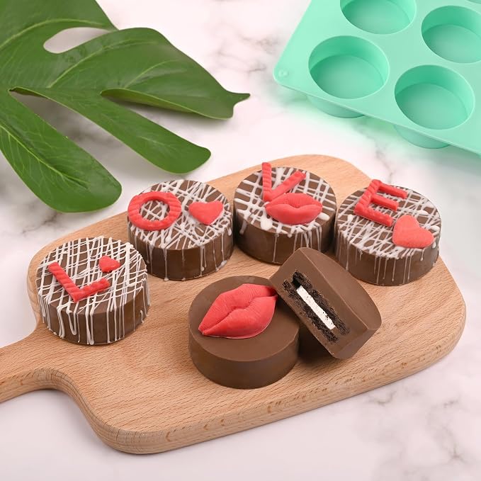Actvty Round Chocolate Cookie Molds, 3 Pieces 12-Cavity Cylinder Chocolate Silicone Molds for Covered, Cookies Candy Jelly Mini Cakes and Muffin Baking(Green)