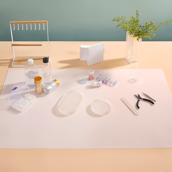 Extra Large Silicone Mat 36" x 24" Place Mats, Heat Resistant Mat for Kitchen Countertop Protector, Thick Placemats Silicone Mats for Kitchen Counter Mat Dining Table Mat, White Translucent, Sapid