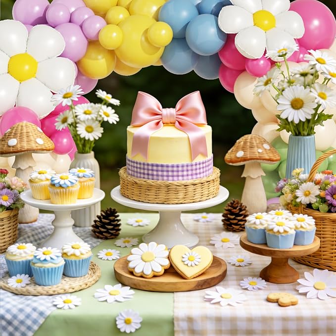 Daisy Flower Spring Balloon Garland Arch Kit, Rose Pink Yellow Green Blue Purple Flower Balloons for Baby in Bloom Baby Shower Floral Daisy Theme Birthday Party Decoration