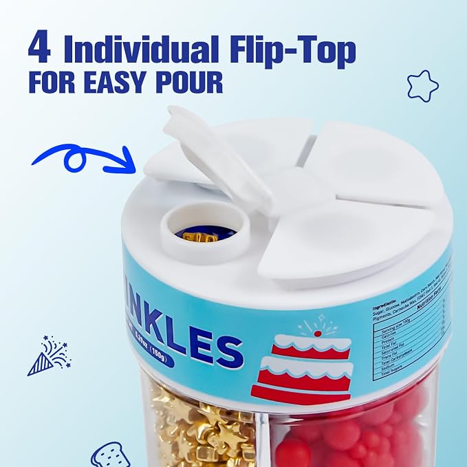 Patriotic Sprinkles, 4th of July, 150g/5.29oz, Edible Gold Red Blue Silver Sprinkles, Patriotic Sprinkles for Cake Decorating, Cake Decoration, Cupcake Topper