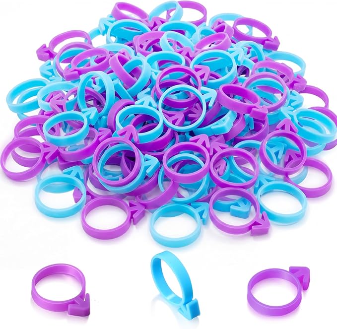 Patelai 120 Pieces Icing Bag Ties Silicone Decoration Piping Bag Ties for Cupcakes Cookies and Pastry (Blue,Purple)