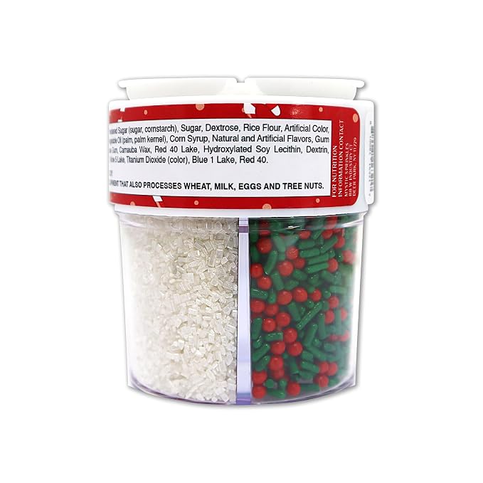 Mystic Sprinkles 4 Cell Sprinkle Assortments (Candy Cane Kisses, Petite)