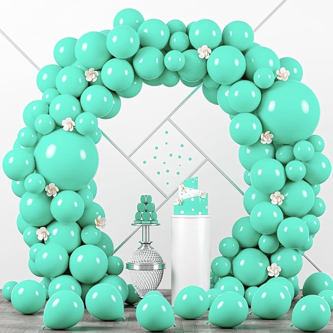 Voircoloria 90pack Teal Balloons Different Size 18/12/10/5 Inch Teal Balloon Garland Arch Kit for Graduation, Wedding, Birthday, Baby Shower, Anniversary Party Decorations