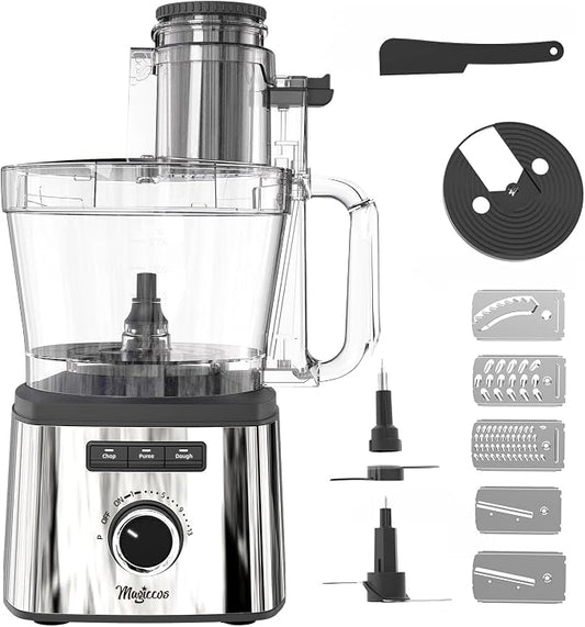 14 Cup Food Processor - Lemon Slicer, XL Bowl & Large Feed Chute, 13 Speeds & Pulse, 3 Programs, French Fry Cutter, Chop Slice Shred & Mix for Vegetables Cheese Meat, Meal Prep & Family Use