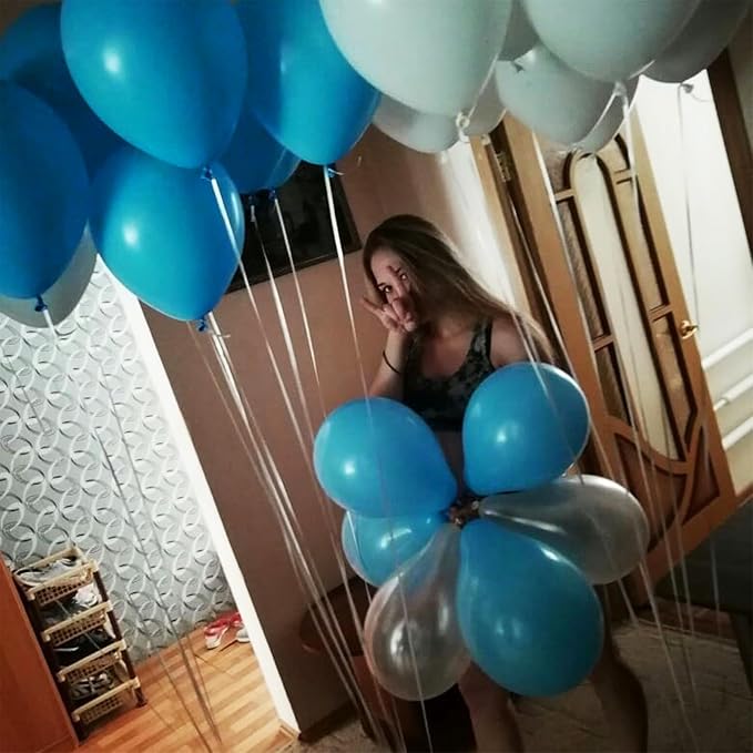 Jobkoo Peacock Blue Balloons 12 Inch, 100 Pack Turquoise Blue Balloon Teal Blue Latex Balloons Matte Dark Teal Aqua Blue Helium Balloons for Birthday Baby Shower Wedding Whale Theme Party Decorations