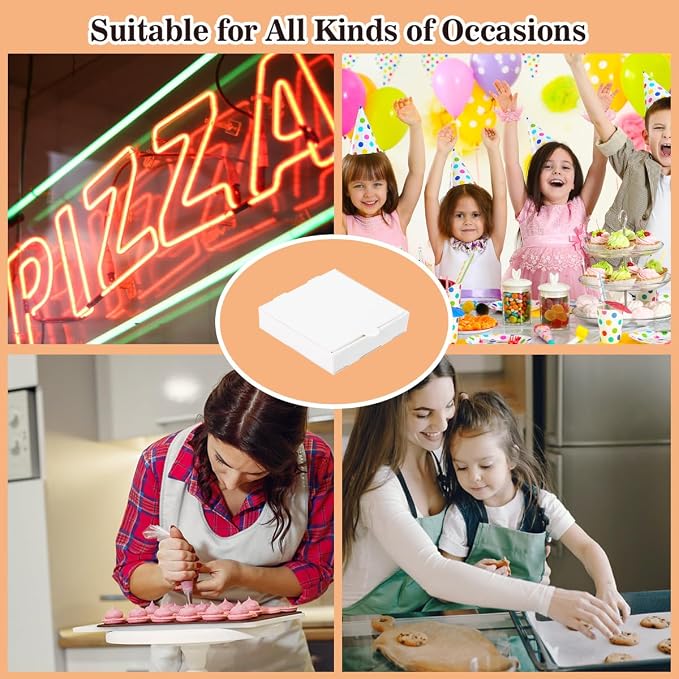 5 Inch Thin Mini Pizza Boxes,100 Pack Small White Pizza Boxes for Cookie,Mini Pies, Party Favors and Crafts(5x5x1 Inches)