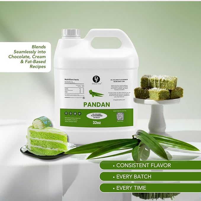 Dolce Flav Pandan Flavoring Concentrate | Water Soluble | 32 Fl Oz
