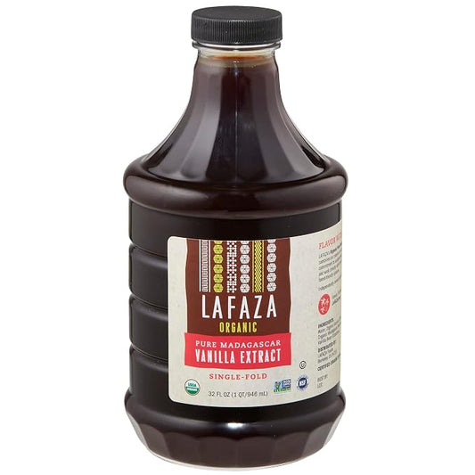 Lafaza Organic Pure Madagascar Bourbon Vanilla Extract, 32 OZ