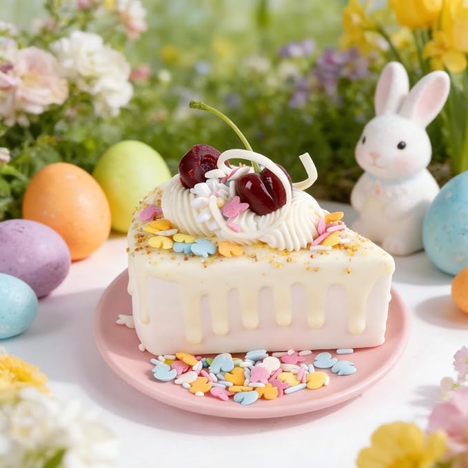 Easter Sprinkles for Cake Decorating, 8Oz Rainbow Jimmies Pearl Bunny Confetti Pastel Sprinkles for Cookie Baking Ice Cream Cupcake Decorations