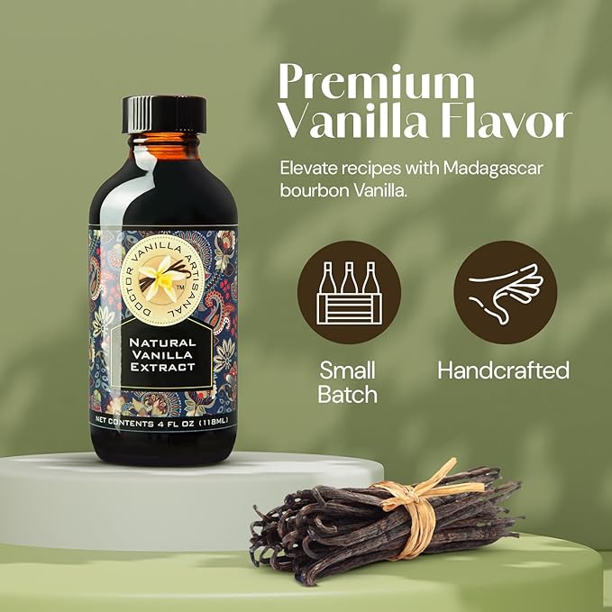 Natural Vanilla Extract, 4 fl oz - Madagascar Bourbon vanilla, kosher, sugar‑free, GMO‑free, gluten‑free, and additive‑free