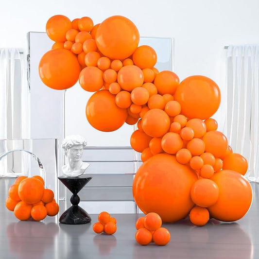PartyWoo Tangerine Orange Balloons, 100 pcs Dark Different Sizes Pack of 36 Inch 18 Inch 12 Inch 10 Inch 5 Inch Deep for Balloon Garland as Party Decorations, Orange-Y9