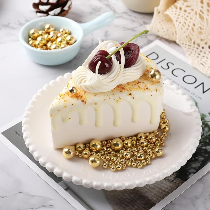 Gold Pearl Sprinkles - 6.53oz Edible Pearls for Cake Decorating, 6 Sizes Sugar Candy Pearl for Baking, Cupcake, Cookie, Ice Cream Toppings, Wedding Party Christmas Holiday Supplies
